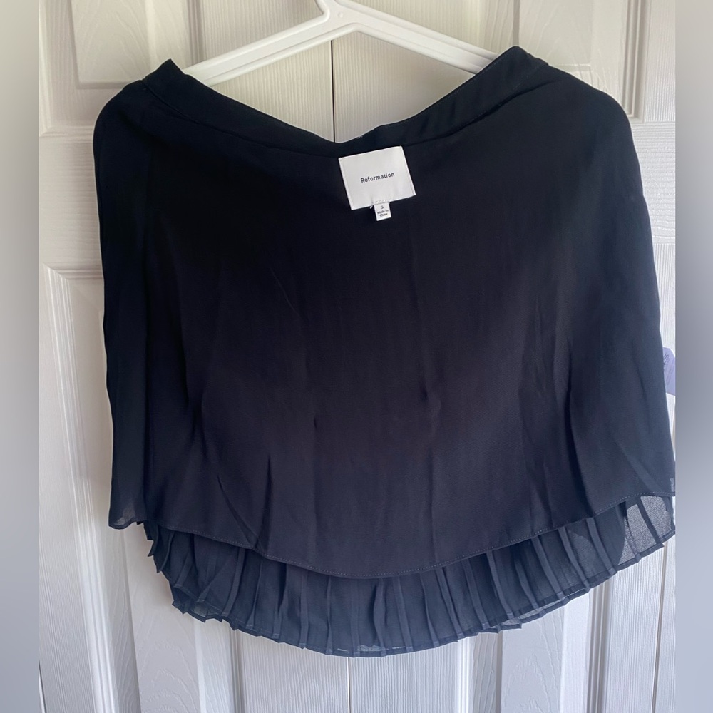 NEW Reformation Lovell Black Pleated Mini Skirt - Picture 7 of 10